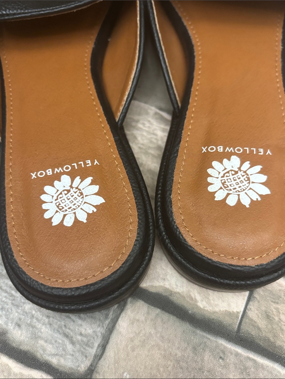 Yellow Box Jolene black loafer mules - Picture 9 of 11
